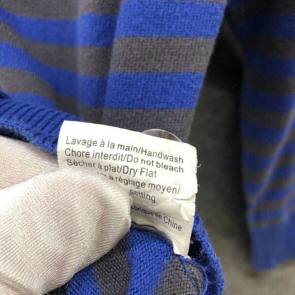 Louis Louise Girls Size 6 Cardigan Blue Stripe V-Neck Pima Cotton Button Front - Picture 8 of 11